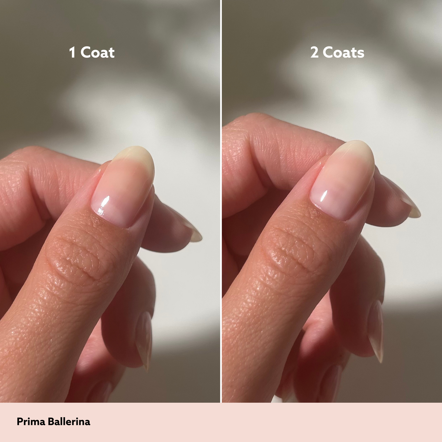 Comparing 1 coat vs 2 coats of Prima Ballerina