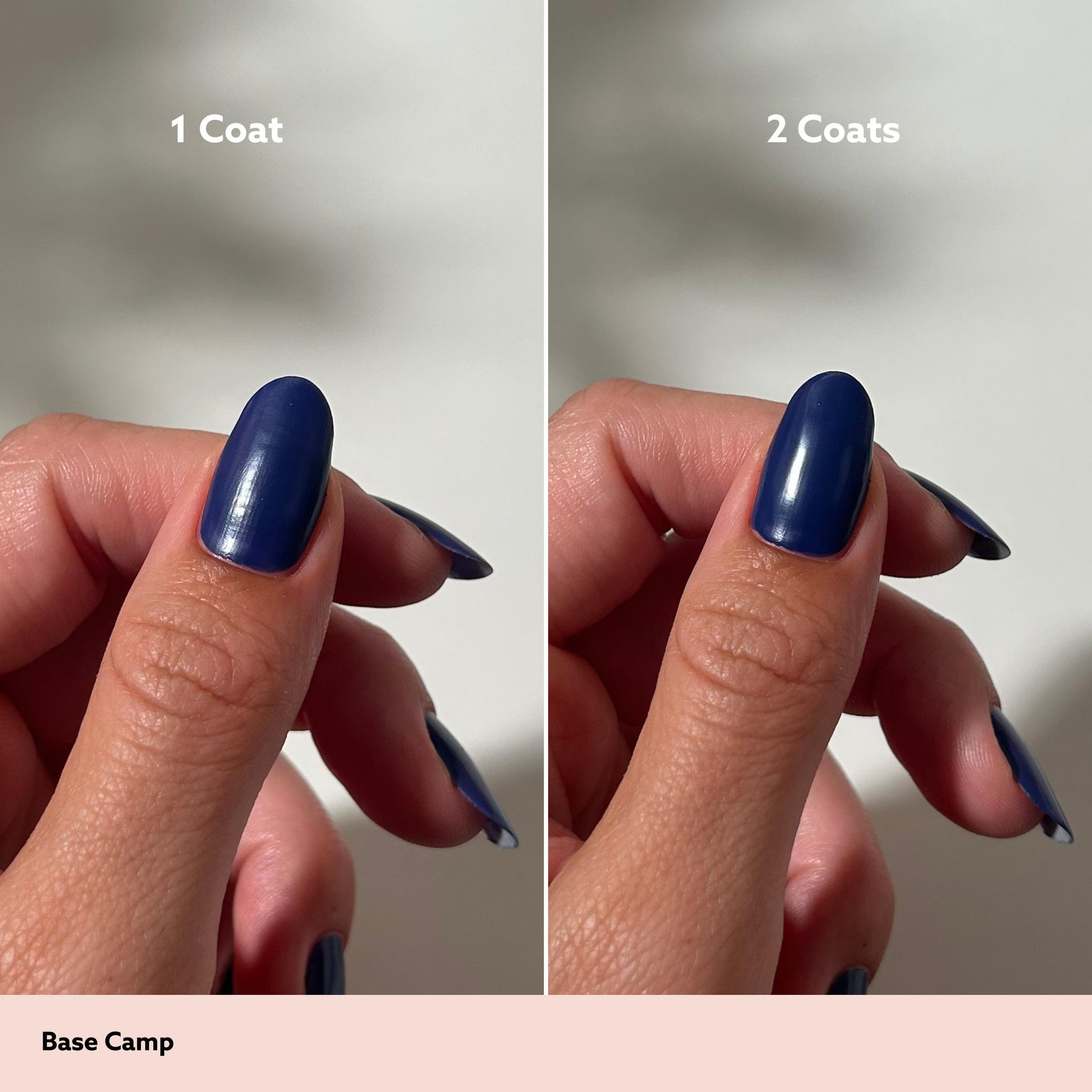 Base Camp by Dazzle Dry Lacquer Painted One Coat vs. 2 Coats