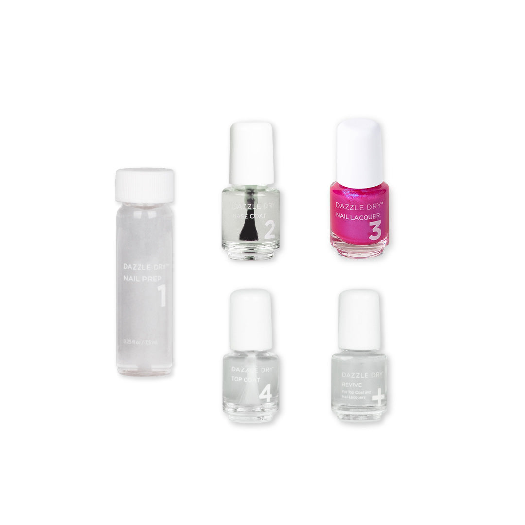 Beloved Mini Kit - Mini Nail Prep Bottle, Mini Base Coat Bottle, Beloved Mini Nail Lacquer Bottle, Mini Top Coat Bottle, Mini Revive Bottle