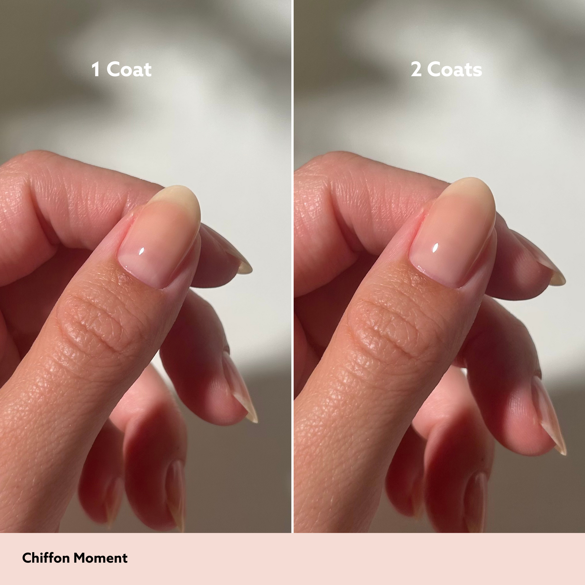 Comparing 1 coat vs 2 coats of Chiffon Moment