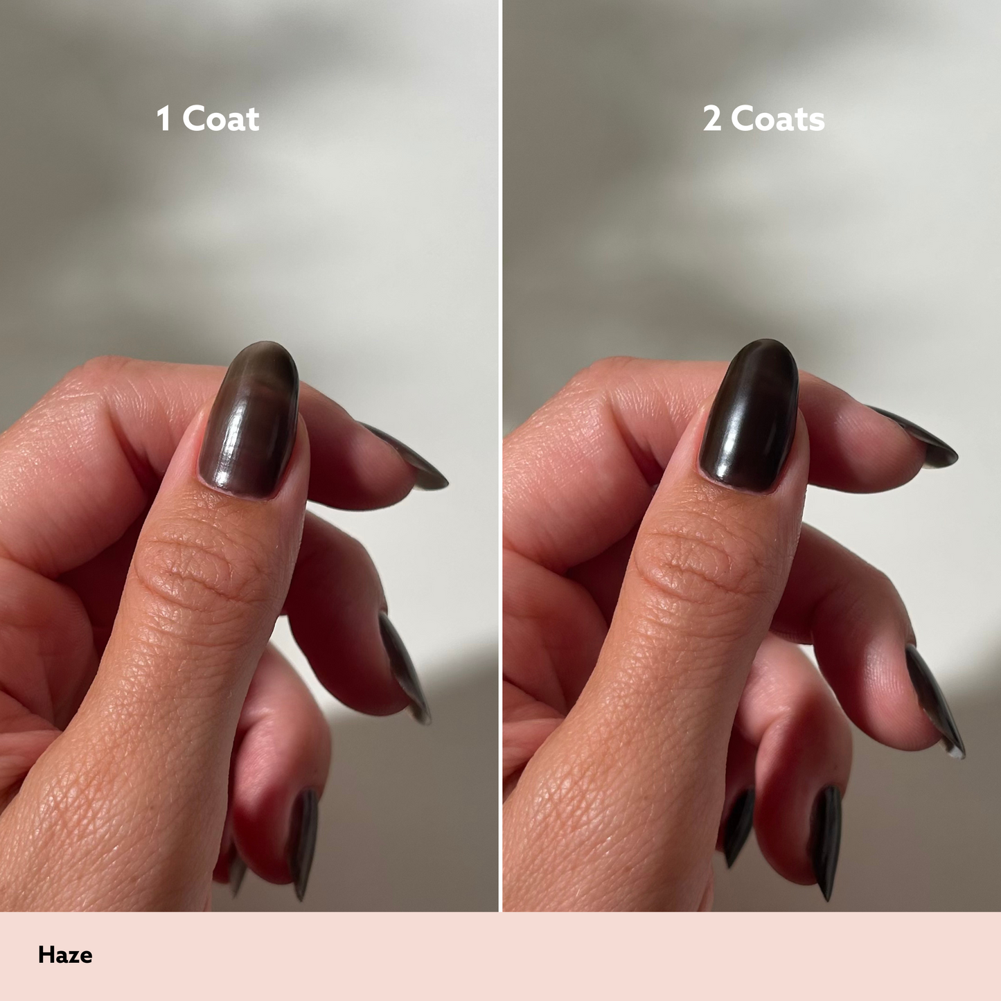 Haze by Dazzle Dry Lacquer Painted One Coat vs. 2 Coats