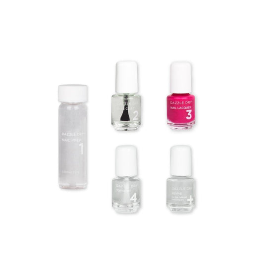 Heart of Fire Mini Kit - Mini Nail Prep Bottle, Mini Base Coat Bottle, Heart Of Fire Mini Nail Lacquer Bottle, Mini Top Coat Bottle, Mini Revive Bottle