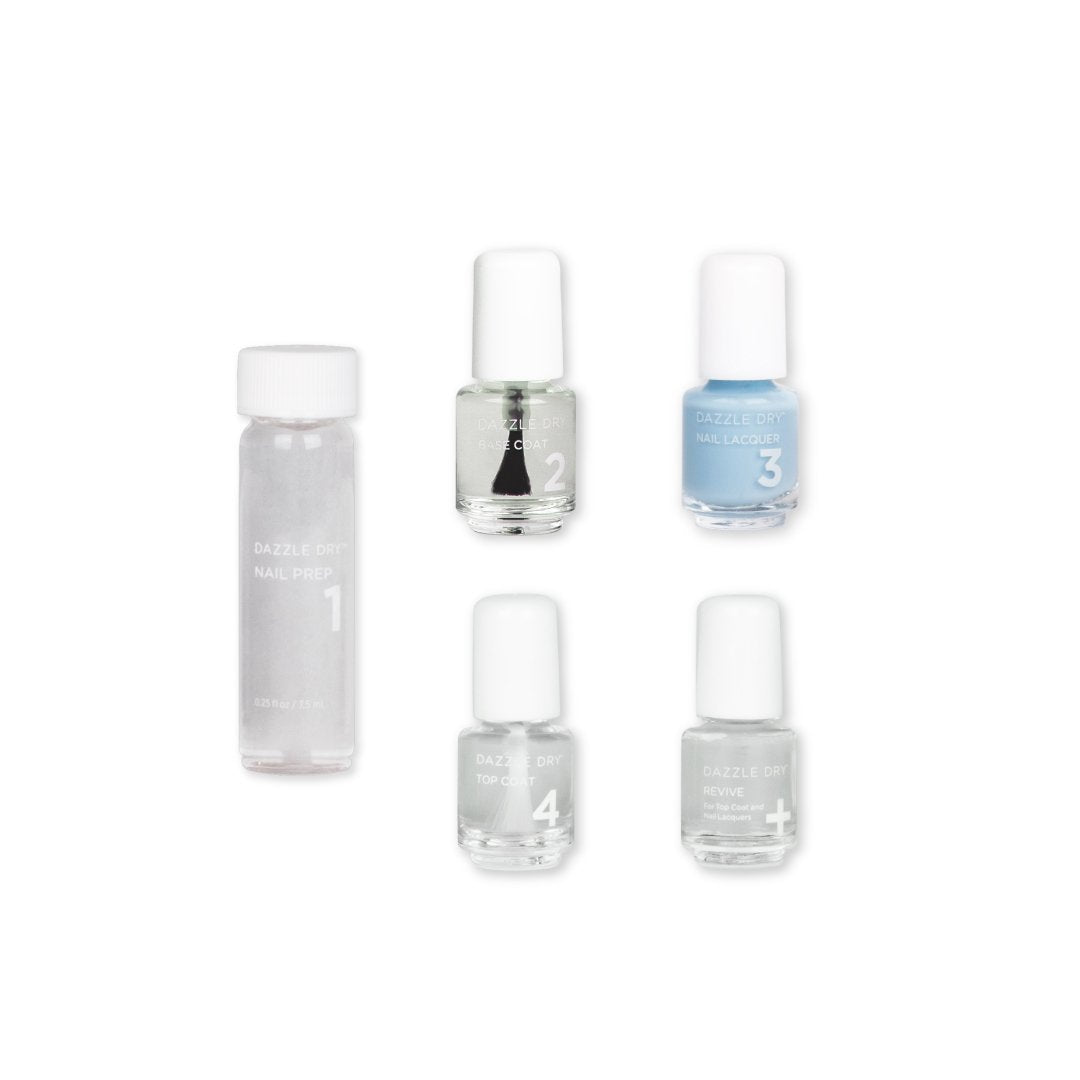 Lotion, Please! Mini Kit - Mini Nail Prep Bottle, Mini Base Coat Bottle, Lotion, Please! Mini Nail Lacquer Bottle, Mini Top Coat Bottle, Mini Revive Bottle