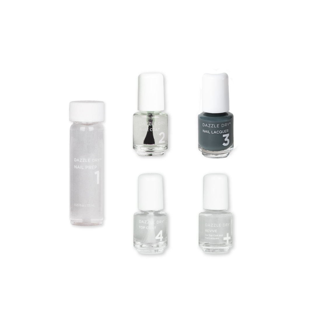 Northern Lights Mini Kit - Mini Nail Prep Bottle, Mini Base Coat Bottle, Northern Lights Mini Nail Lacquer Bottle, Mini Top Coat Bottle, Mini Revive Bottle