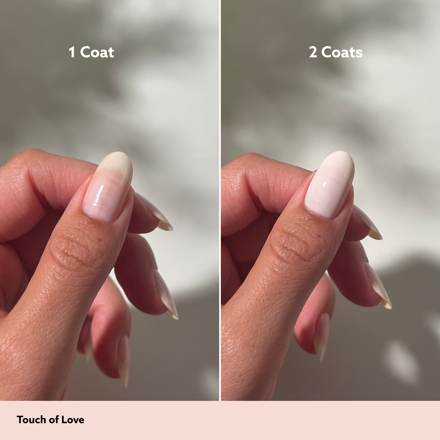 Touch of Love by Dazzle Dry Lacquer Painted One Coat vs. 2 Coats