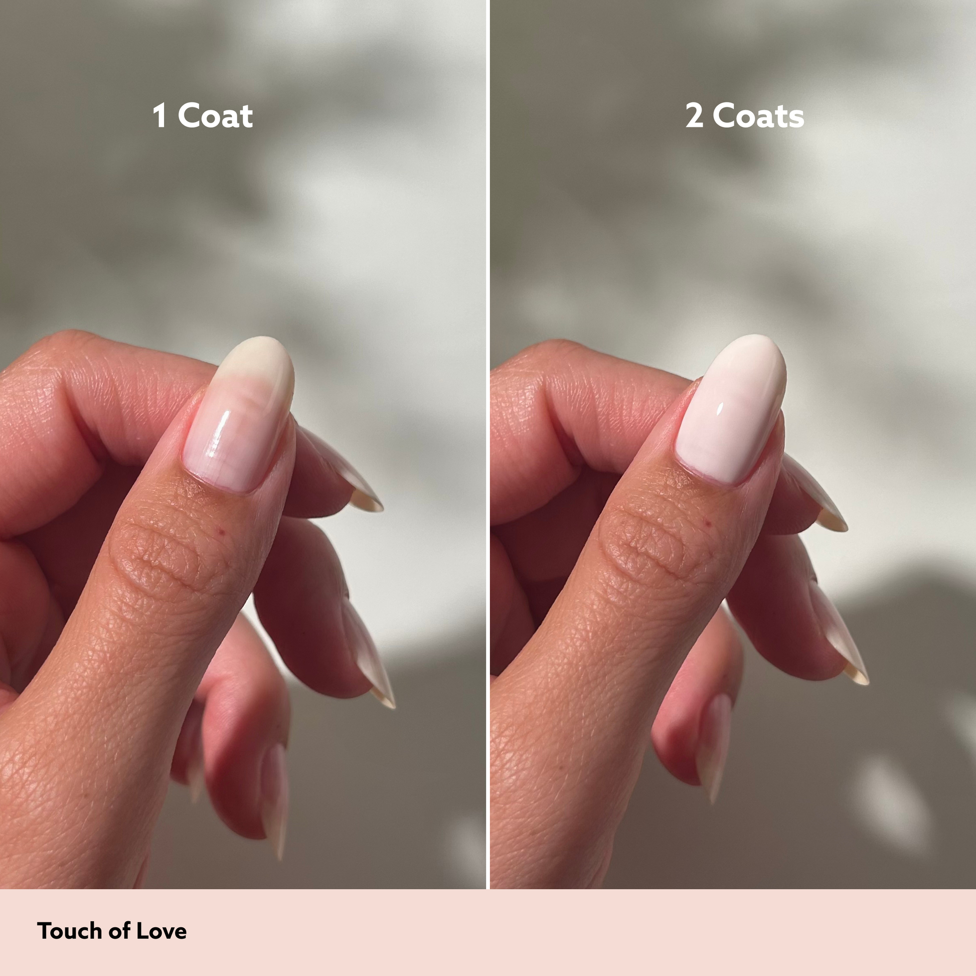 Touch of Love by Dazzle Dry Lacquer Painted One Coat vs. 2 Coats